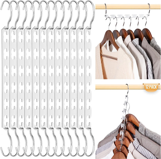 HOUSE DAY 6 Pack Metal Magic Hangers Space Saving Hangers Closet Space  Saving Wardrobe Clothing Hanger Oragnizer, Updated Hook Design
